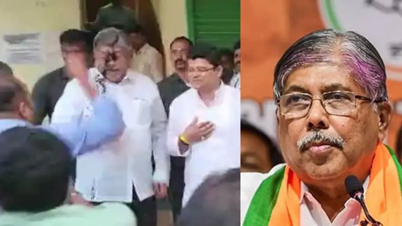 ಅಂಬೇಡ್ಕರ್‌ ಅವಹೇಳನ: ಬೆಳಗಾವಿಗೆ ಬರಬೇಕಿದ್ದ ಮಹಾರಾಷ್ಟ್ರ ಸಚಿವ ಚಂದ್ರಕಾಂತ್‌ ಪಾಟೀಲ್‌ ಮುಖಕ್ಕೆ ಮಸಿ