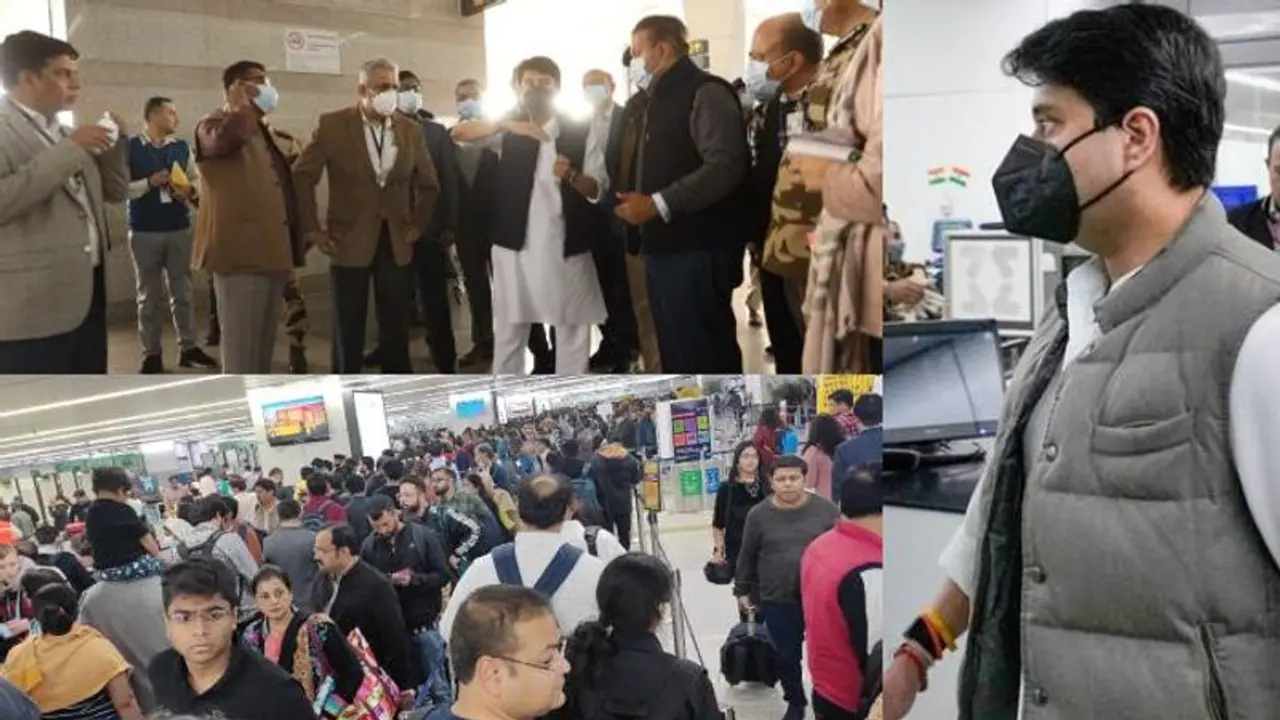 ദില്ലി വിമാനത്താവളത്തിലെ തിരക്കിൽ വലഞ്ഞ് യാത്രക്കാർ; മിന്നൽ പരിശോധനുമായി വ്യോമയാന മന്ത്രി 