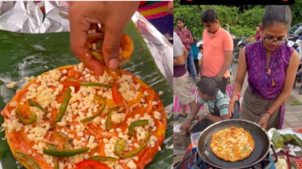 വാഴയിലയില് പിസ തയ്യാറാക്കുന്ന യുവതി; വൈറലായി വീഡിയോ വാഴയിലയില് പിസ തയ്യാറാക്കുന്ന യുവതി; വൈറലായി വീഡിയോ