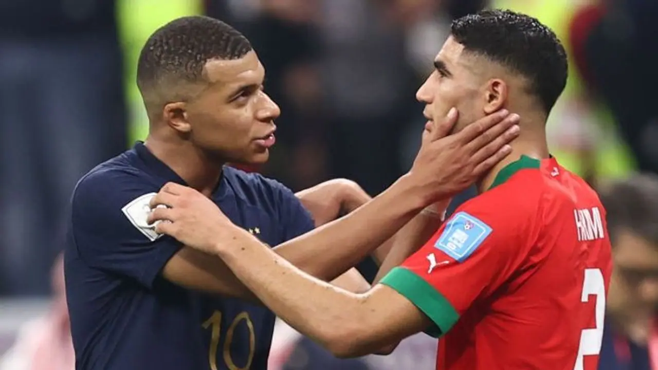 Mbappe swapping shirts with Hakimi wins hearts as fans applaud Morocco's roaring show at World Cup 2022 Mbappe swapping shirts with Hakimi wins hearts as fans applaud Morocco's roaring show at World Cup 2022