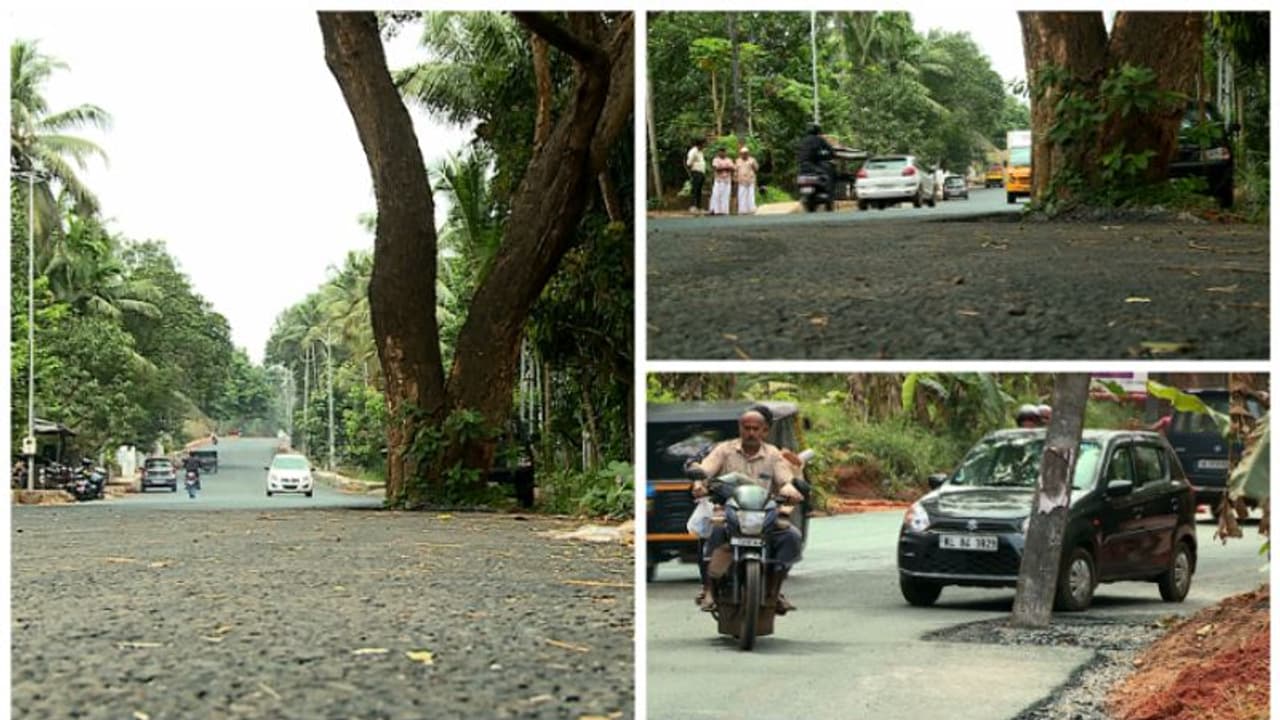 മലപ്പുറത്ത് കൂറ്റൻ മരങ്ങൾ റോഡിനകത്താക്കി വീതികൂട്ടലും ടാറിങ്ങും, തലതിരിഞ്ഞ പണി കൊണ്ടോട്ടി എടവണ്ണപ്പാറ പാതയിൽ മലപ്പുറത്ത് കൂറ്റൻ മരങ്ങൾ റോഡിനകത്താക്കി വീതികൂട്ടലും ടാറിങ്ങും, തലതിരിഞ്ഞ പണി കൊണ്ടോട്ടി എടവണ്ണപ്പാറ പാതയിൽ