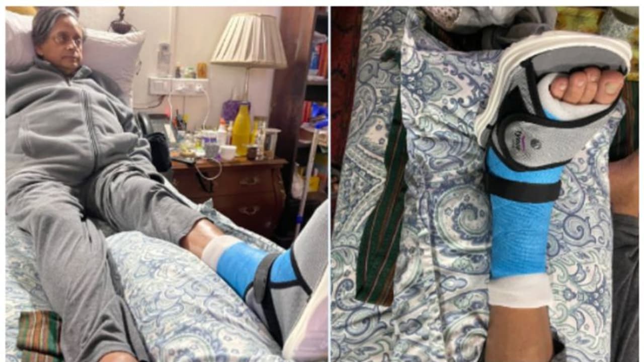 పార్లమెంట్ మెట్లపై నుంచి జారిపడ్డ ఎంపీ శశిథరూర్‌.. నియోజకవర్గ పర్యటన రద్దు..