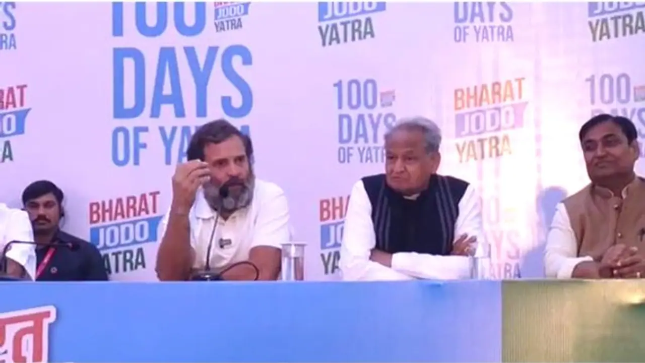 राहुल गांधी की यात्रा के 100 दिन पूरेः जयपुर में हुई प्रेस वार्ता में किए बड़े खुलासे, CM पद को लेकर बोले ये.. राहुल गांधी की यात्रा के 100 दिन पूरेः जयपुर में हुई प्रेस वार्ता में किए बड़े खुलासे, CM पद को लेकर बोले ये..