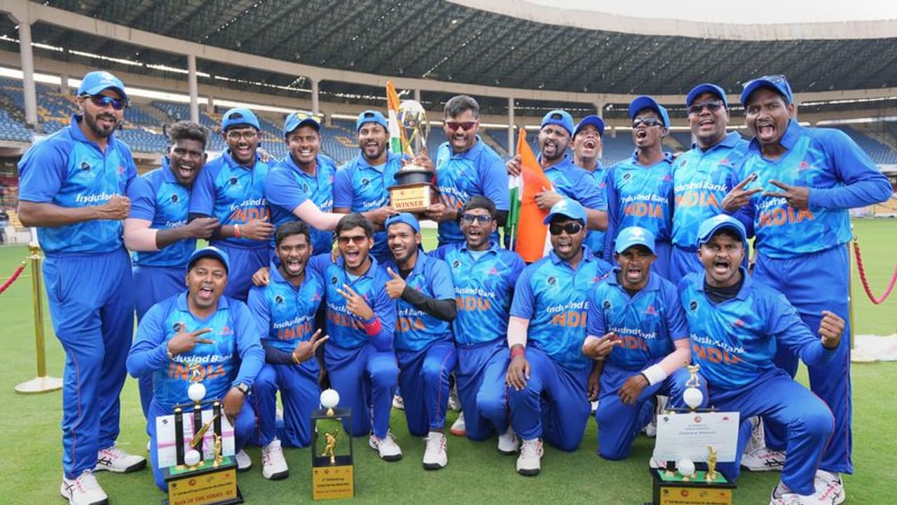 Blind T20 World Cup 2022: India pounds Bangladesh by 120 runs to win 3rd straight title; netizens exuberate Blind T20 World Cup 2022: India pounds Bangladesh by 120 runs to win 3rd straight title; netizens exuberate