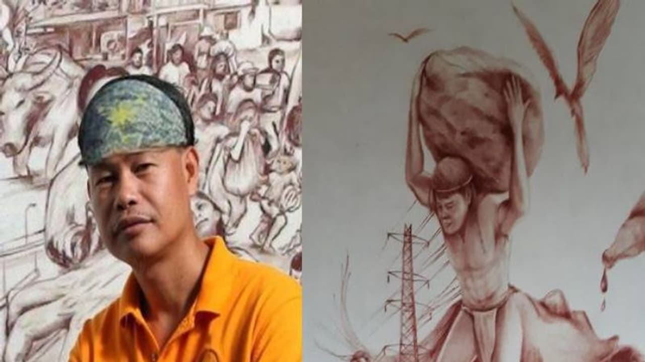 സ്വന്തം രക്തം ബ്ലഡ് ബാഗിൽ ശേഖരിക്കും, അതുപയോ​ഗിച്ച് മാത്രം ചിത്രം വരക്കുന്ന കലാകാരൻ