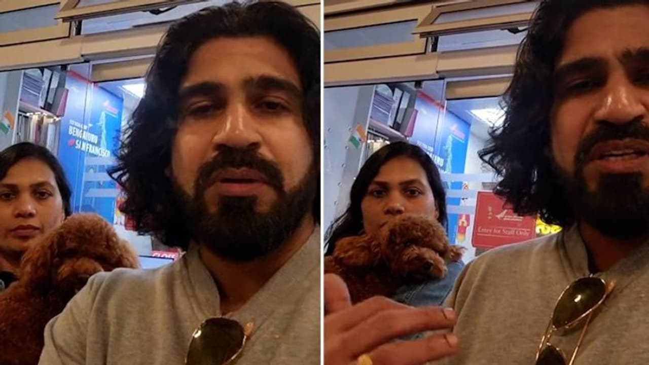 Bengaluru couple accuses Air India pilot for not allowing pet onboard, airline reacts | WATCH Bengaluru couple accuses Air India pilot for not allowing pet onboard, airline reacts | WATCH