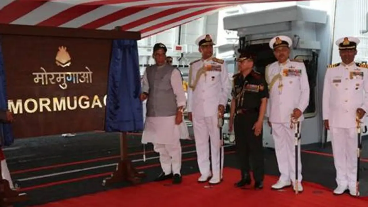 ದೇಶದ ಬತ್ತಳಿಕೆಗೆ ಕ್ಷಿಪಣಿ ನಾಶಕ ಯುದ್ಧನೌಕೆ ಮರ್ಮುಗೋವಾ: ರಕ್ಷಣಾ ಸಚಿವರಿಂದ ದೇಶಕ್ಕೆ ಸಮರ್ಪಣೆ
