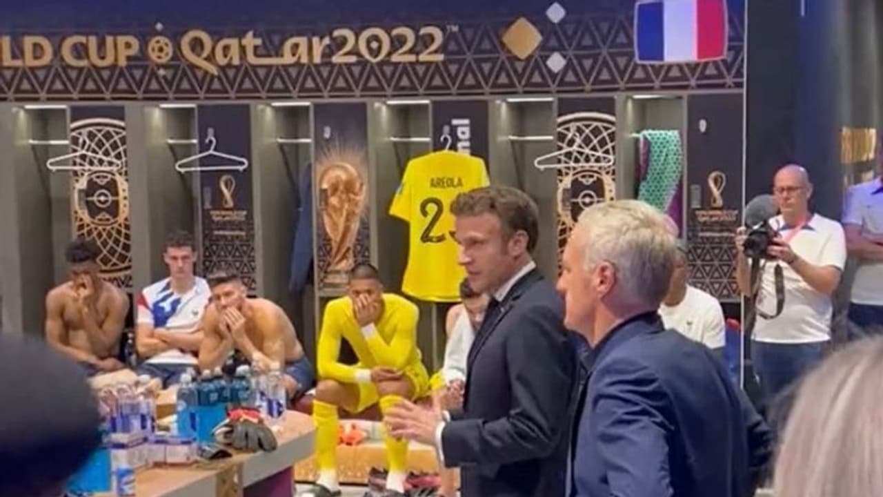 FIFA World Cup final: French President Emmanuel Macron consoles team after Argentina beats France FIFA World Cup final: French President Emmanuel Macron consoles team after Argentina beats France