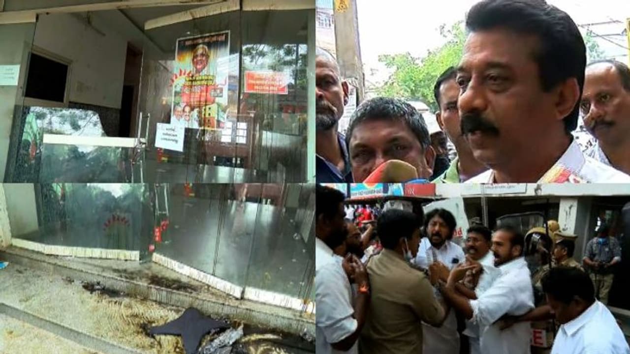 വനിതാ കൗൺസിലർമാർക്കെതിരെ അപമാനകരമായ പരാമർശം: സിപിഎം കൗൺസിലർക്കെതിരായ ബിജെപി മാർച്ചിൽ സംഘർഷം വനിതാ കൗൺസിലർമാർക്കെതിരെ അപമാനകരമായ പരാമർശം: സിപിഎം കൗൺസിലർക്കെതിരായ ബിജെപി മാർച്ചിൽ സംഘർഷം