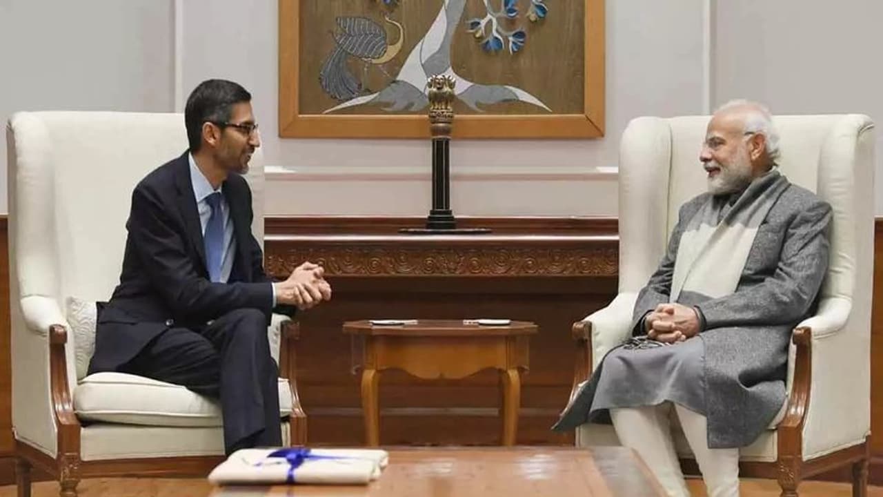 பிரதமர் மோடியுடன் கூகுள் சிஇஓ சுந்தர் பிச்சை சந்திப்பு… பல்வேறு விவகாரம் குறித்து ஆலோசனை!! பிரதமர் மோடியுடன் கூகுள் சிஇஓ சுந்தர் பிச்சை சந்திப்பு… பல்வேறு விவகாரம் குறித்து ஆலோசனை!!