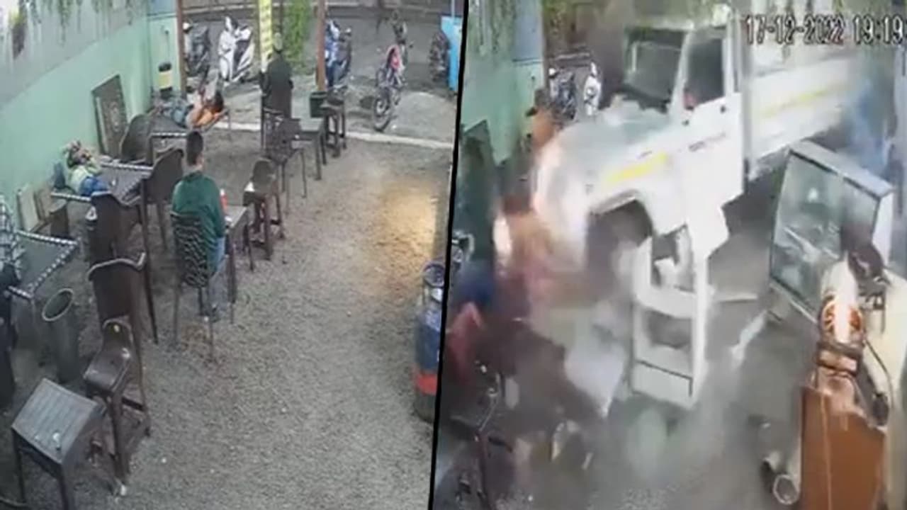 Watch: Speeding Mahindra Bolero crashes into dhaba in Surat; several injured 