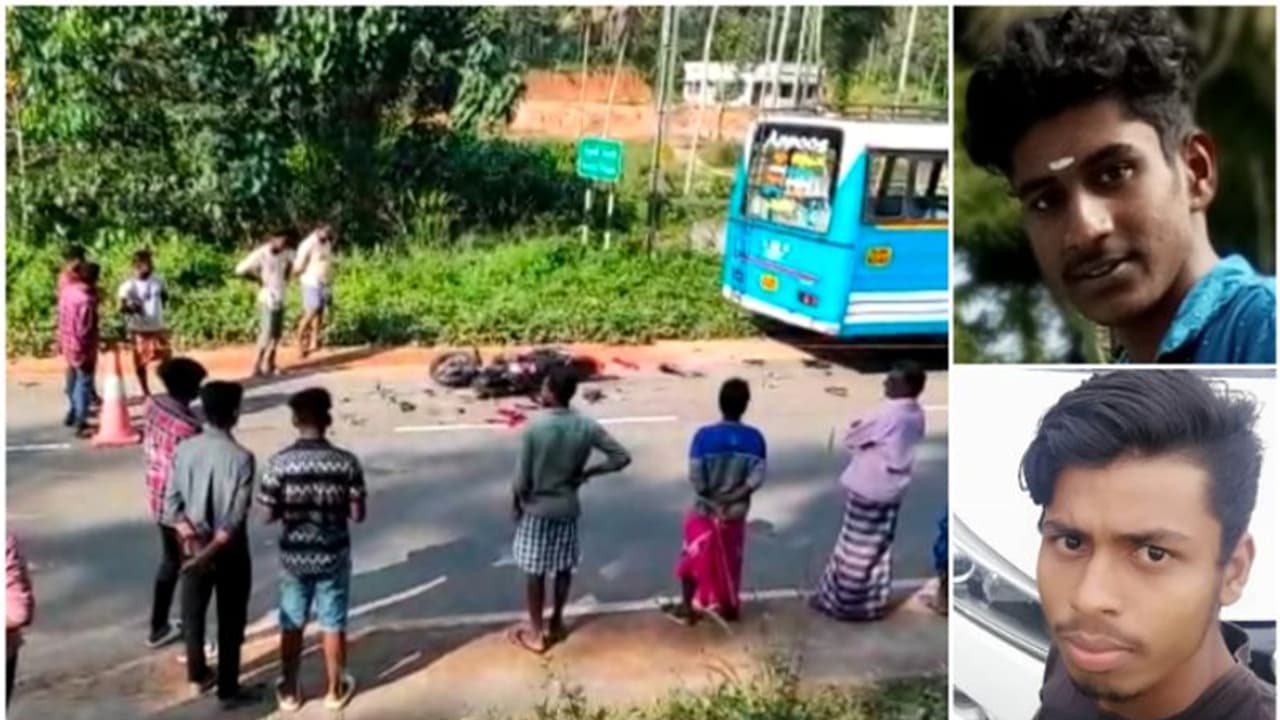 അമിത വേഗതയില്‍ വന്ന ബൈക്ക് തെന്നിമാറി ബസിന്‍റെ അടിയില്‍പ്പെട്ടു; രണ്ട് യുവാക്കള്‍ക്ക് ദാരുണാന്ത്യം 