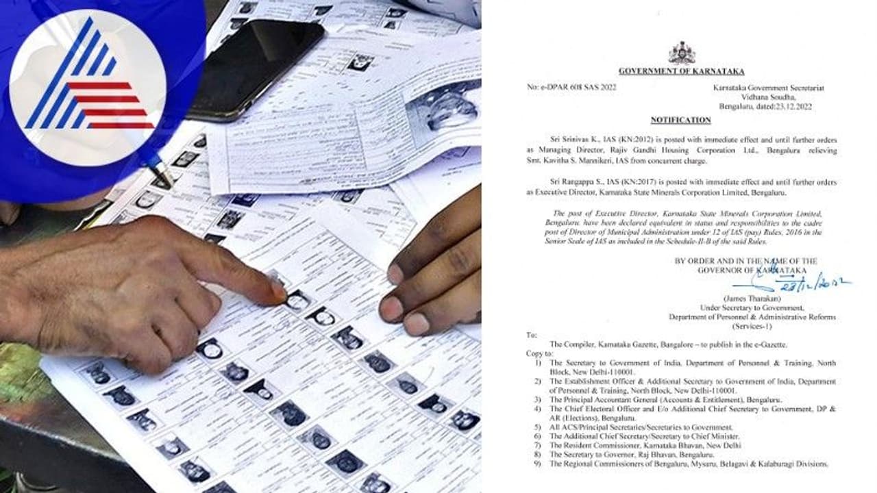 Voters data Theft Case: ಮತದಾರ ಪಟ್ಟಿ ಪರಿಷ್ಕರಣೆ ಅಕ್ರಮ: ಇಬ್ಬರು ಐಎಎಸ್ ಅಧಿಕಾರಿಗಳ ಅಮಾನತ್ತು ಆದೇಶ ವಾಪಸ್ 