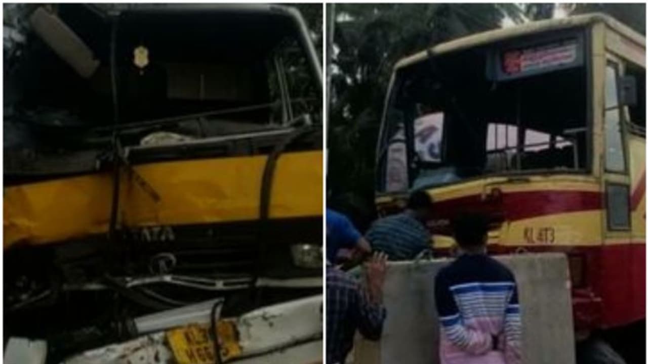 കെഎസ്ആർടിസി ബസും ലോറിയും കൂട്ടിയിടിച്ച് 15 പേർക്ക് പരിക്ക് കെഎസ്ആർടിസി ബസും ലോറിയും കൂട്ടിയിടിച്ച് 15 പേർക്ക് പരിക്ക്