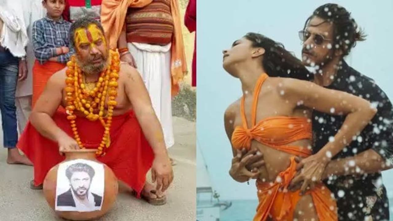 'പഠാൻ' വിവാദം: ഷാരൂഖിന് ശേഷക്രിയ ചെയ്ത് വിവാദ സന്യാസി
