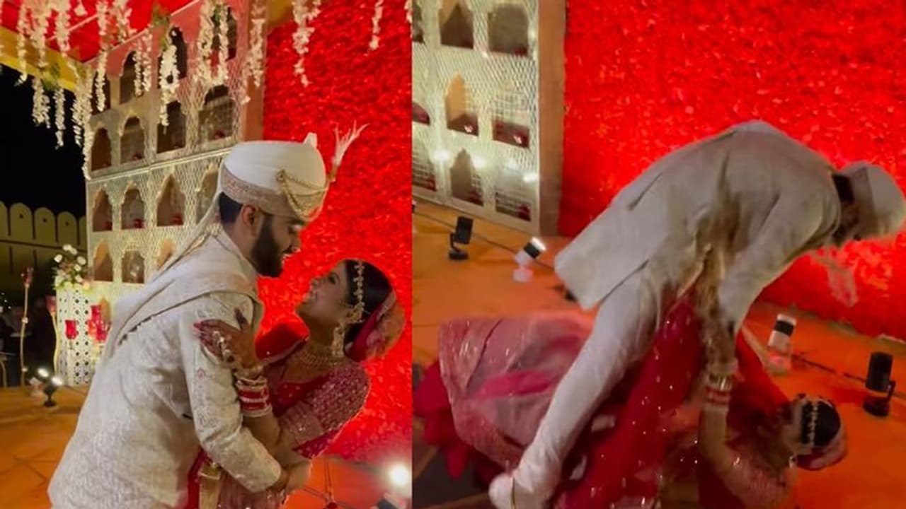 ಮದುವೆ ದಿನ ಡಾನ್ಸ್ ಮಾಡಲು ಹೋಗಿ ಸ್ಟೇಜಲ್ಲೇ ಬಿದ್ದ ವಧುವರರು: ವಿಡಿಯೋ ವೈರಲ್