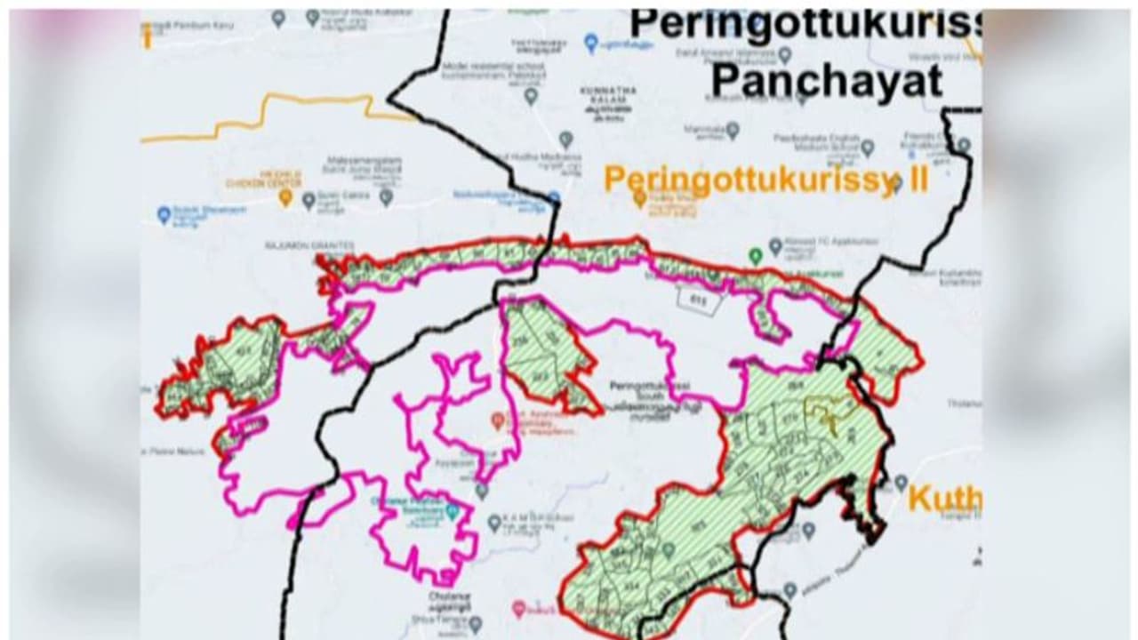 ബഫർ സോൺ : സർവേ നമ്പർ ചേർത്ത പുതിയ ഭൂപടം പ്രസിദ്ധീകരിച്ചു ബഫർ സോൺ : സർവേ നമ്പർ ചേർത്ത പുതിയ ഭൂപടം പ്രസിദ്ധീകരിച്ചു