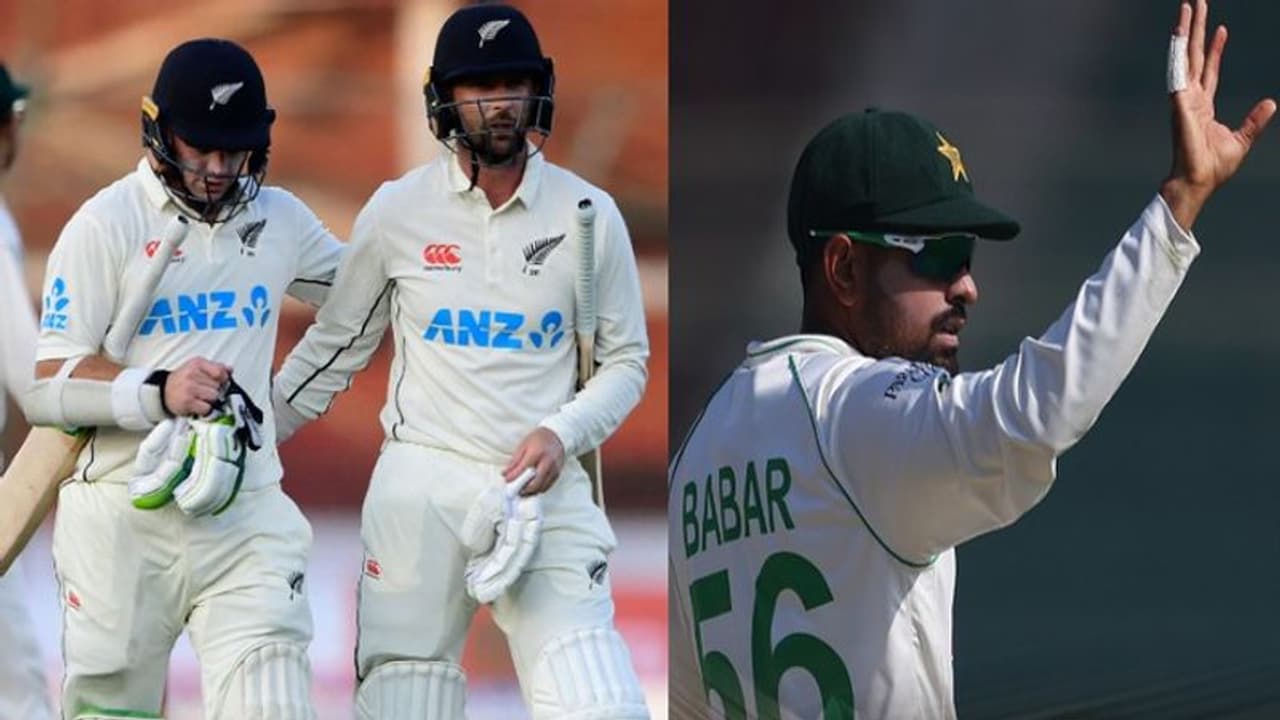 வெறித்தனமா இலக்கை விரட்டிய நியூசிலாந்து..! பாகிஸ்தானுக்கு கைகொடுத்த வெதர்.. முதல் டெஸ்ட் போட்டி டிரா