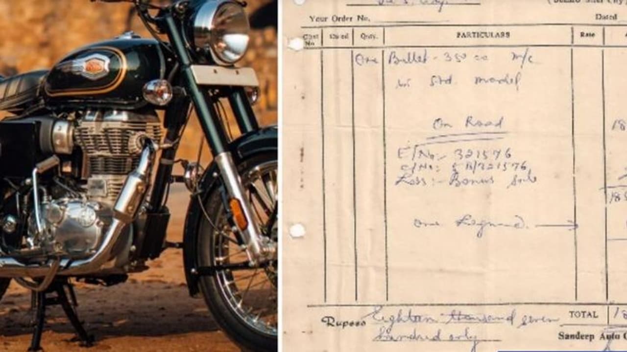 റോയല് എന്ഫീല്ഡ് ബുള്ളറ്റ് 350, വില വെറും 18,700; സംശയമുള്ളവര്ക്ക് ഇതാ ബില്! റോയല് എന്ഫീല്ഡ് ബുള്ളറ്റ് 350, വില വെറും 18,700; സംശയമുള്ളവര്ക്ക് ഇതാ ബില്!