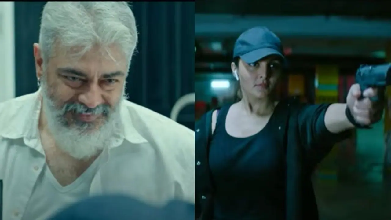 പൊലീസോ ? കൊള്ളക്കാരനോ ? മാസായി അജിത്, ബോൾഡ് ലുക്കിൽ മഞ്ജു വാര്യർ; 'തുനിവ്' ട്രെയിലർ