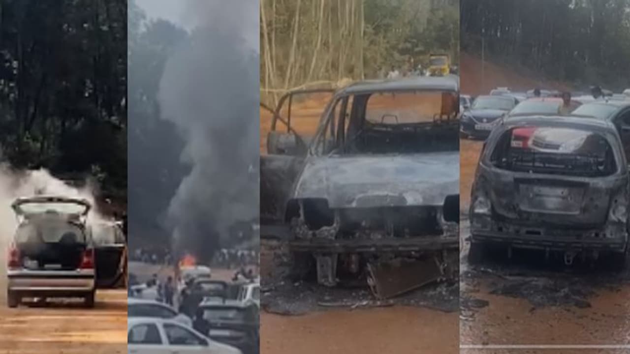 മൂന്നാറില്‍ വിനോദ സഞ്ചാരികള്‍ സഞ്ചരിത്ത കാറിന് തീ പിടിച്ചു, ഇറങ്ങിയോടി യാത്രക്കാര്‍