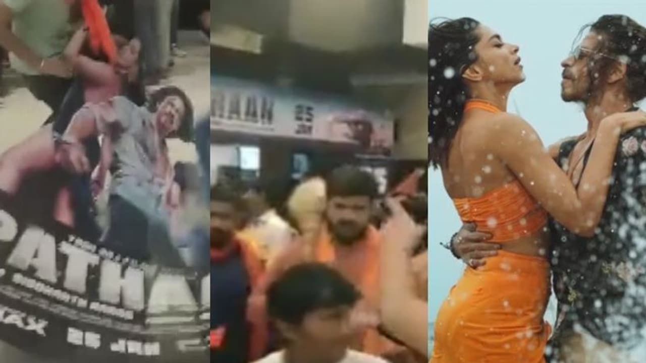 'പഠാനെ' വിടാതെ വിമർശകർ; കട്ടൗട്ടുകൾ ചവിട്ടിക്കൂട്ടി, സിനിമ റിലീസ് ചെയ്യരുതെന്നും മുന്നറിയിപ്പ് വീഡിയോ