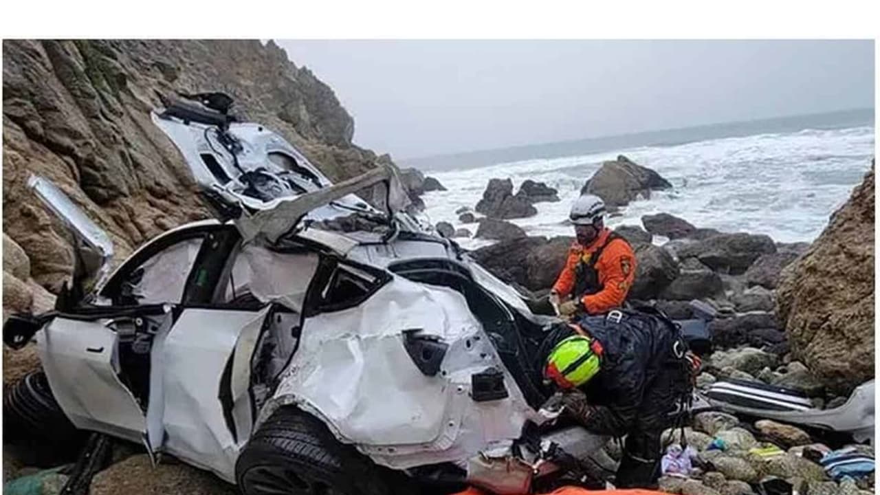 ഭാര്യയും മക്കളും കയറിയ കാര്‍ യുവാവ് മലഞ്ചെരിവിലേക്ക് ഓടിച്ചിറക്കി, കാര്‍ തവിടുപൊടി; എല്ലാവരും രക്ഷപ്പെട്ടു