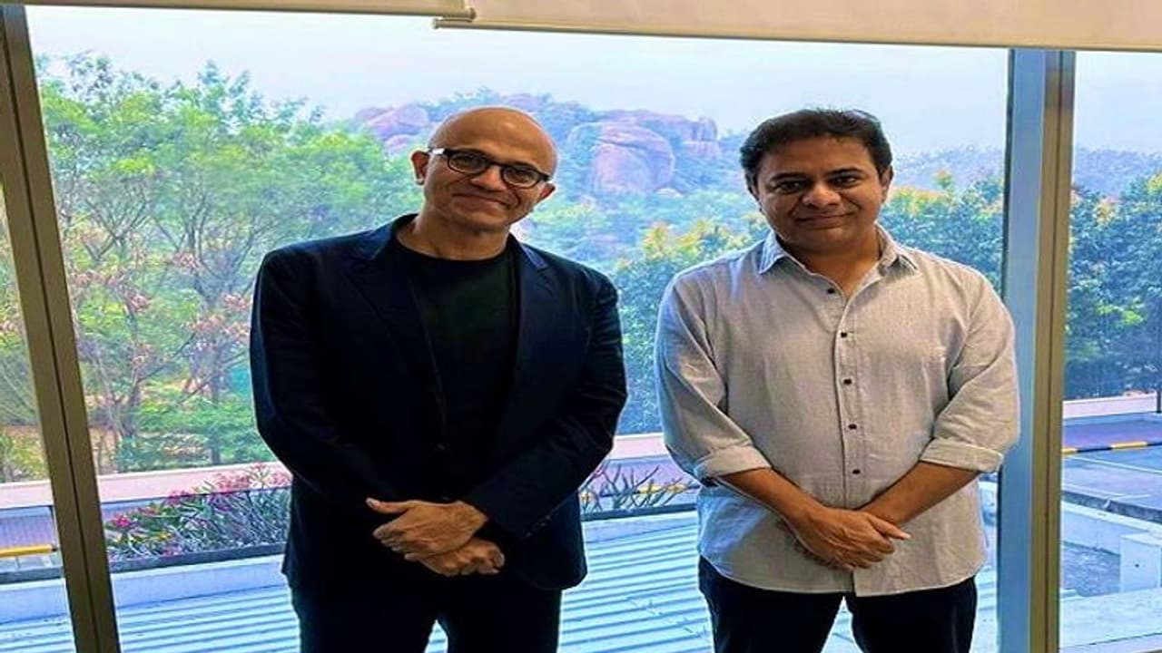 ఇద్దరు హైదరాబాదీలం కలిశాం.. బిజినెస్, బిర్యానీల గురించి మాట్లాడుకున్నాం.. కేటీఆర్ ట్వీట్.. ఇద్దరు హైదరాబాదీలం కలిశాం.. బిజినెస్, బిర్యానీల గురించి మాట్లాడుకున్నాం.. కేటీఆర్ ట్వీట్..