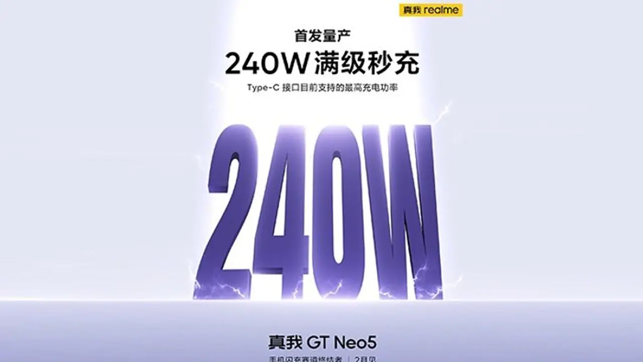 CONFIRMED! Realme GT Neo 5 with 240W fast charging to launch in February