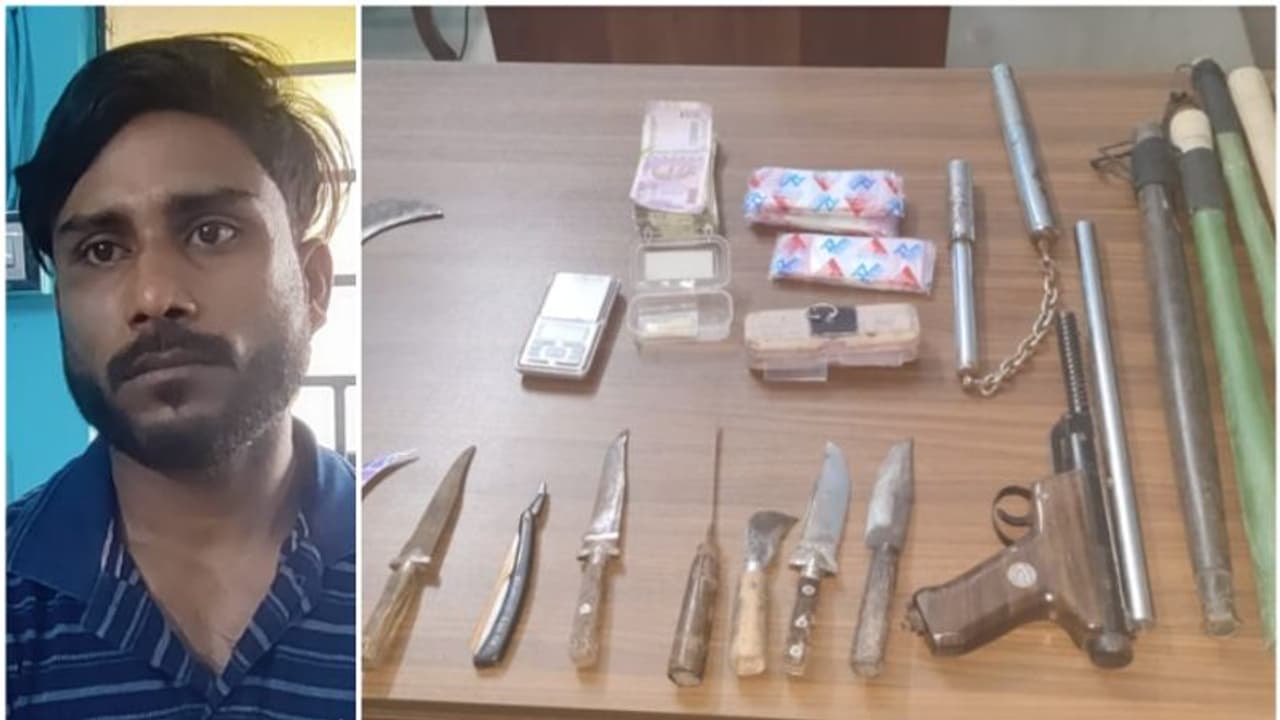 മയക്കുമരുന്നും പണവും ആയുധങ്ങളുമായി യുവാവ് പിടിയില്‍