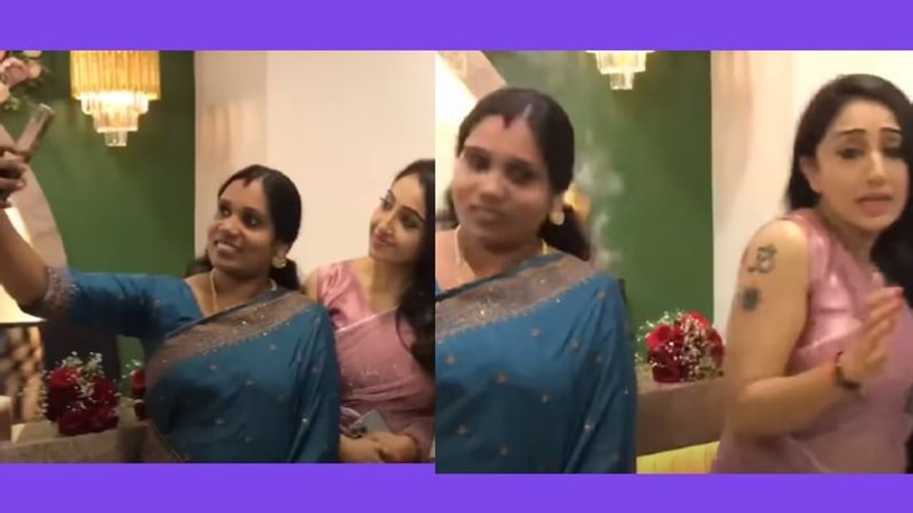 ഫോട്ടോ എടുക്കുന്നതിനിടെ സ്ത്രീയുടെ മുടിയിൽ തീപിടിച്ചു; ഞെട്ടി നിത്യ വൈറലായി വീഡിയോ