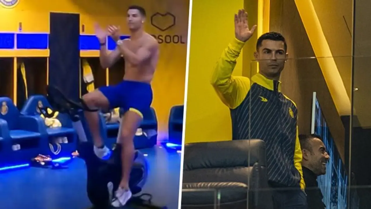 Ronaldo cheering Al Nassr star Talisca's goal against Al Ta'ee while cycling sets Twitter joke factory rolling Ronaldo cheering Al Nassr star Talisca's goal against Al Ta'ee while cycling sets Twitter joke factory rolling