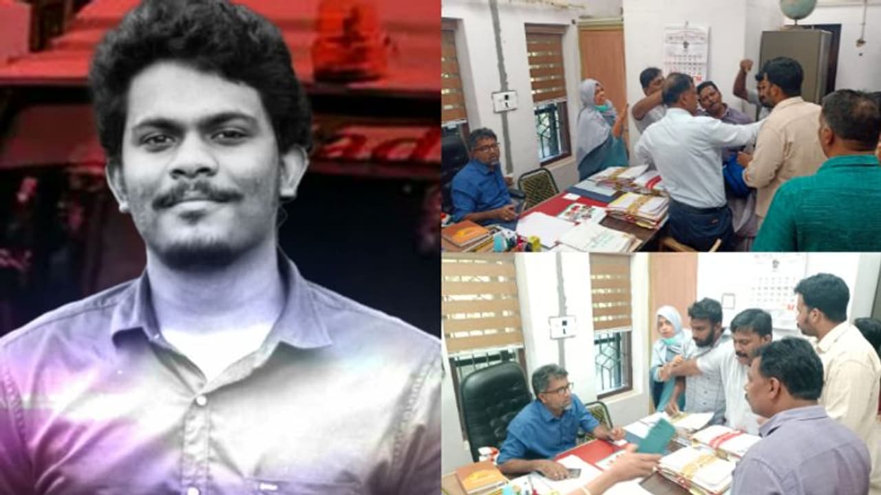 ധീരജ് അനുസ്മരണ സമ്മേളനത്തിന്റെ തോരണങ്ങളും ബോർഡുകളും നീക്കണമെന്ന് കോൺഗ്രസ്; പ്രതിഷേധം ധീരജ് അനുസ്മരണ സമ്മേളനത്തിന്റെ തോരണങ്ങളും ബോർഡുകളും നീക്കണമെന്ന് കോൺഗ്രസ്; പ്രതിഷേധം