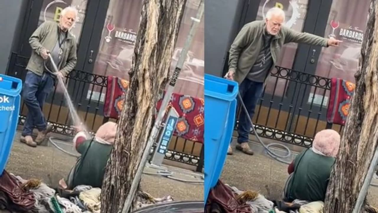 ತರಗುಟ್ಟುವ ಚಳಿ: ರಸ್ತೆಬದಿ ಮಲಗಿದ್ದ ನಿರ್ಗತಿಕ ಮಹಿಳೆ ಮೇಲೆ ನೀರೆರಚಿದ ಕ್ರೂರಿ