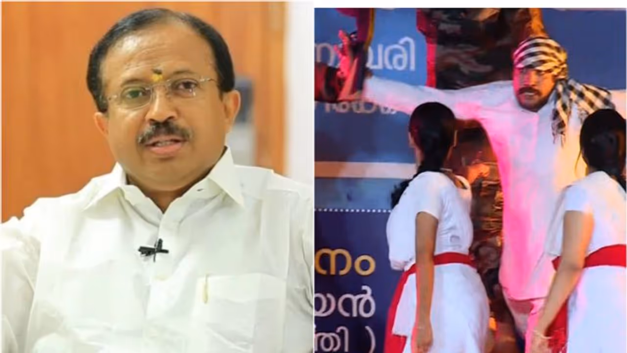 കലോത്സവ സ്വാഗതഗാനം:' താലിബാന്റേയും ഐഎസിന്റേയും വക്താക്കളായിട്ടാണോ റിയാസും മുസ്ലിം ലീഗും സംസാരിക്കുന്നത്?' കലോത്സവ സ്വാഗതഗാനം:' താലിബാന്റേയും ഐഎസിന്റേയും വക്താക്കളായിട്ടാണോ റിയാസും മുസ്ലിം ലീഗും സംസാരിക്കുന്നത്?'