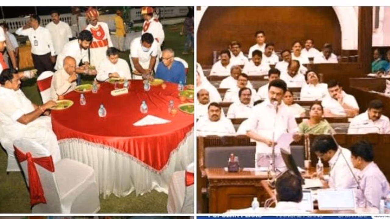 ஆளுநர் விருந்தில் கலந்து கொண்ட ஓபிஎஸ் இபிஎஸ்..! சட்டப்பேரவையில் ஸ்டாலின் பதிலுரையை புறக்கணிப்பு.? ஆளுநர் விருந்தில் கலந்து கொண்ட ஓபிஎஸ் இபிஎஸ்..! சட்டப்பேரவையில் ஸ்டாலின் பதிலுரையை புறக்கணிப்பு.?