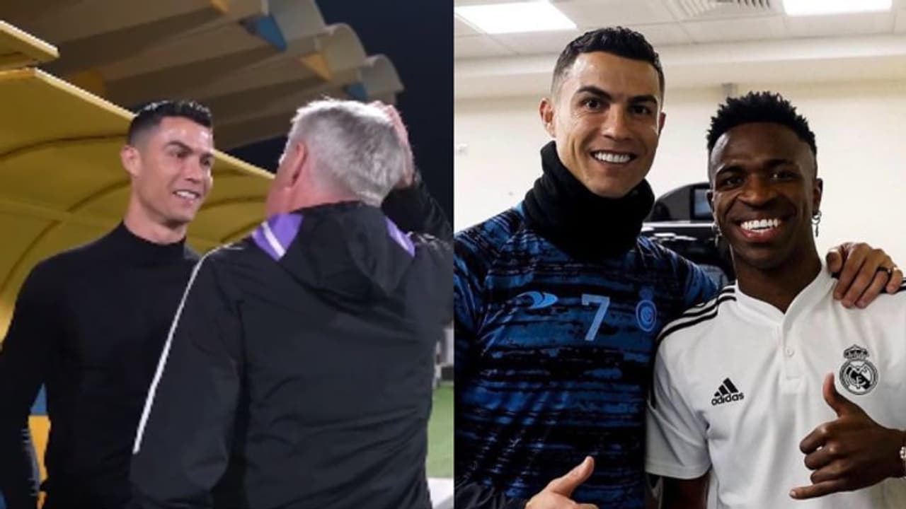 റയൽ ക്യാമ്പില് ക്രിസ്റ്റ്യാനോ; ആശ്ലേഷിച്ച് ആഞ്ചലോട്ടിയും കാർലോസും, ഫോട്ടോയെടുക്കാന് യുവതാരങ്ങളുടെ മത്സരം റയൽ ക്യാമ്പില് ക്രിസ്റ്റ്യാനോ; ആശ്ലേഷിച്ച് ആഞ്ചലോട്ടിയും കാർലോസും, ഫോട്ടോയെടുക്കാന് യുവതാരങ്ങളുടെ മത്സരം