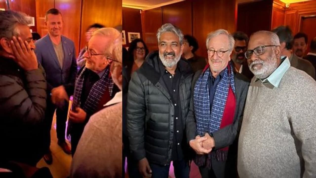 హాలీవుడ్ ఫేమస్ ఫిల్మ్ మేకర్ స్పీల్ బర్గ్ ను కలిసిన జక్కన్న.. ‘దేవుడు’ అంటూ అభిమానాన్ని చాటుకున్న రాజమౌళి! హాలీవుడ్ ఫేమస్ ఫిల్మ్ మేకర్ స్పీల్ బర్గ్ ను కలిసిన జక్కన్న.. ‘దేవుడు’ అంటూ అభిమానాన్ని చాటుకున్న రాజమౌళి!