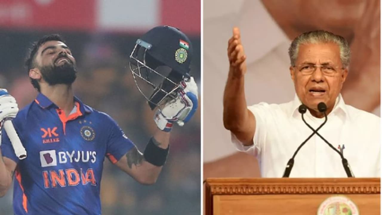 റെക്കോര്ഡ് നേട്ടത്തിലേക്ക് കുതിക്കുന്ന വിരാട് കോലിക്ക് ആശംസ അറിയിച്ച് മുഖ്യമന്ത്രി പിണറായി വിജയന് റെക്കോര്ഡ് നേട്ടത്തിലേക്ക് കുതിക്കുന്ന വിരാട് കോലിക്ക് ആശംസ അറിയിച്ച് മുഖ്യമന്ത്രി പിണറായി വിജയന്