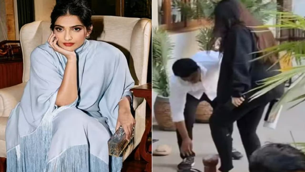 सोनम कपूर ने घर में काम करने वाले से उठवाई चप्पलें तो भड़के लोग बोले इतना सा काम भी नहीं होता सोनम कपूर ने घर में काम करने वाले से उठवाई चप्पलें तो भड़के लोग बोले इतना सा काम भी नहीं होता