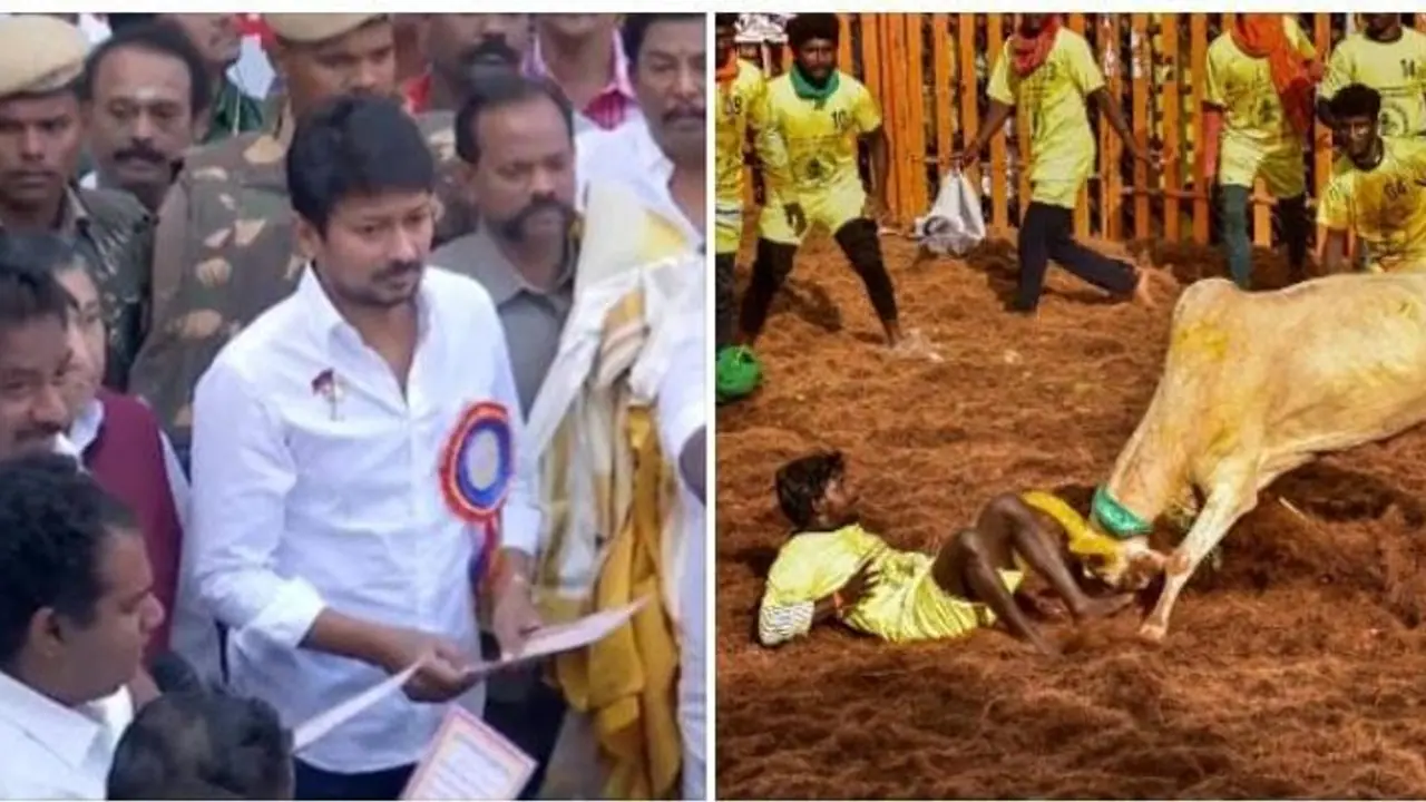 உலகப்புகழ் அலங்காநல்லூர் ஜல்லிக்கட்டு.! சீறிப்பாய்ந்து வரும் காளைகள்.! போட்டி போட்டு அடக்கும் வீரர்கள்