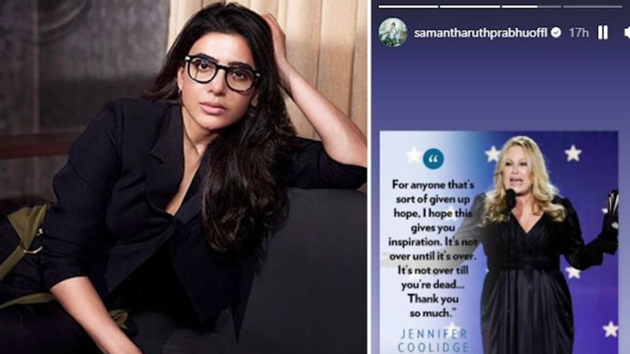 Samantha Ruth Prabhu shares The White Lotus star Jennifer Coolidge's empowering speech Samantha Ruth Prabhu shares The White Lotus star Jennifer Coolidge's empowering speech