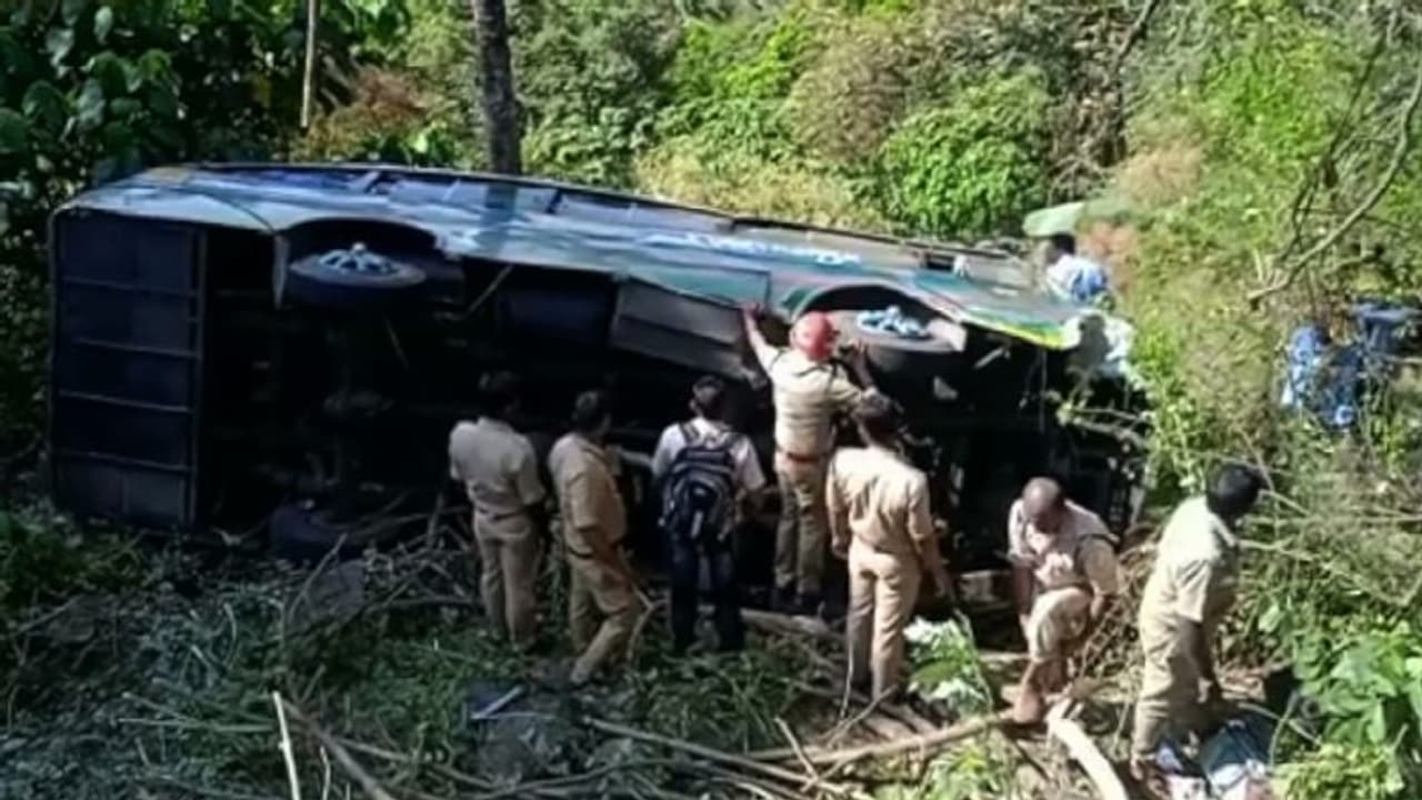 ഇടുക്കിയിൽ വിനോദസഞ്ചാരികളുമായി എത്തിയ വാൻ കൊക്കയിലേക്ക് മറിഞ്ഞു: 21 പേര്‍ക്ക് പരിക്ക് 