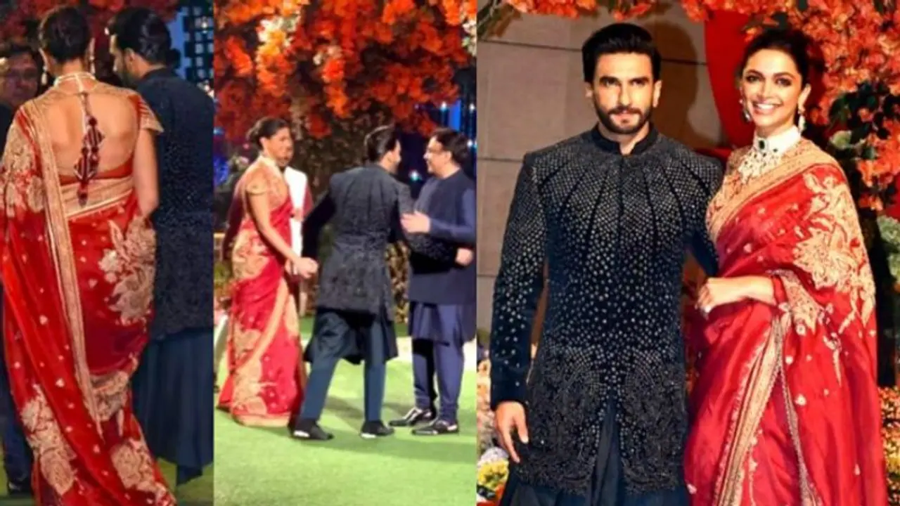 ചുവപ്പില്‍ തിളങ്ങി ദീപിക; സാരിയുടെ വില 1.4 ലക്ഷം രൂപ ! 