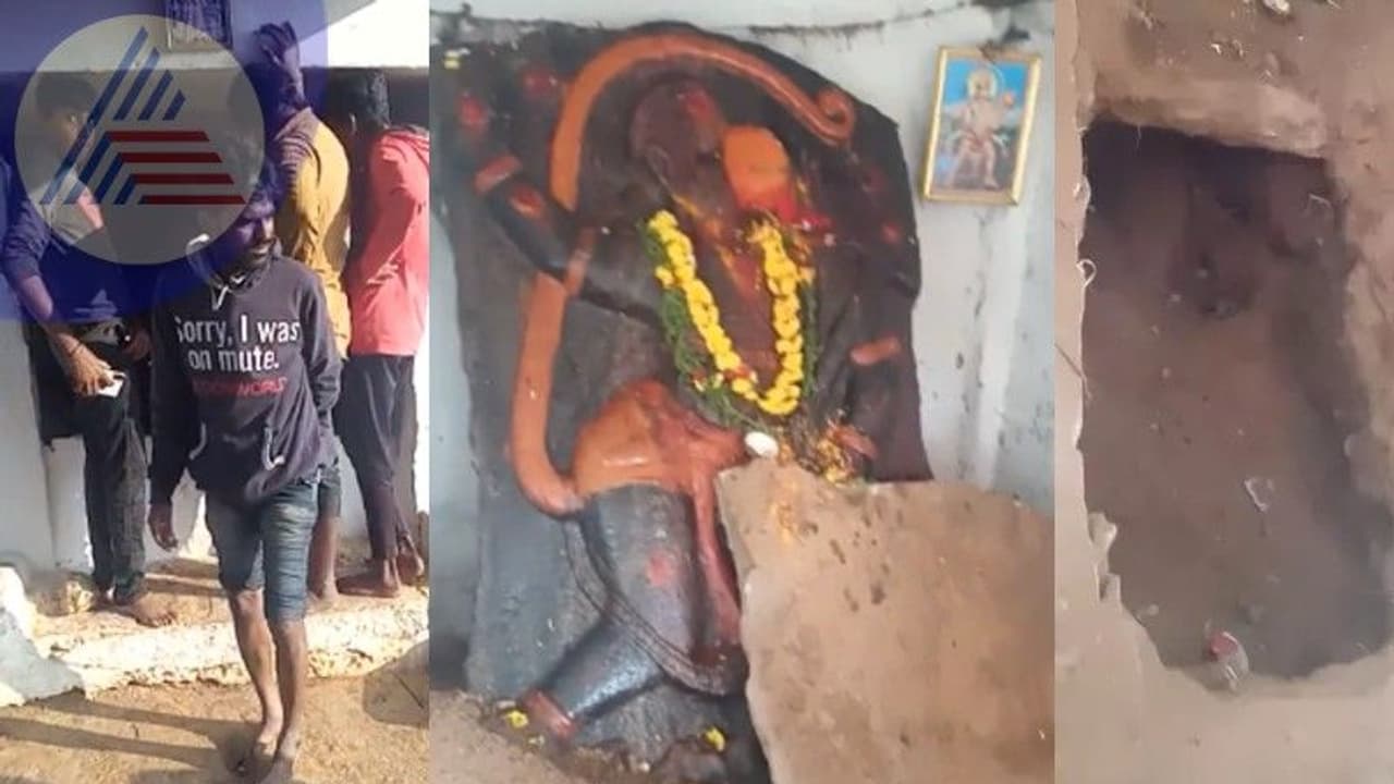 ನಿಧಿ ಆಸೆಗೆ ಪುರಾತನ ಕಾಲದ ಆಂಜನೇಯ ದೇವಾಲಯದ ಗರ್ಭಗುಡಿ ಅಗೆದ ದುಷ್ಕರ್ಮಿಗಳು!