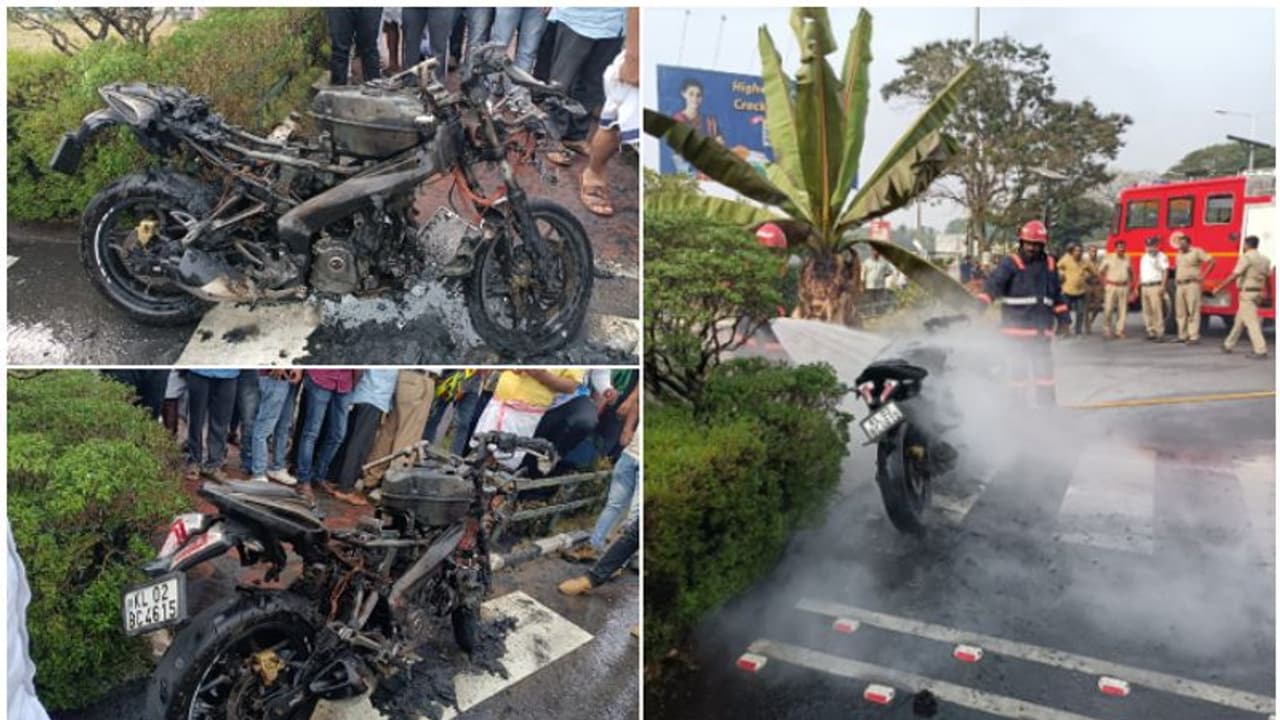 പാളയത്ത് ഷോർട്ട്സർക്യൂട്ടിൽ പൾസർ കത്തി നശിച്ചു; ട്രാഫിക് സിഗ്നലും മറ്റ് വാഹനയാത്രക്കാരും യുവാവിന് രക്ഷയായി പാളയത്ത് ഷോർട്ട്സർക്യൂട്ടിൽ പൾസർ കത്തി നശിച്ചു; ട്രാഫിക് സിഗ്നലും മറ്റ് വാഹനയാത്രക്കാരും യുവാവിന് രക്ഷയായി