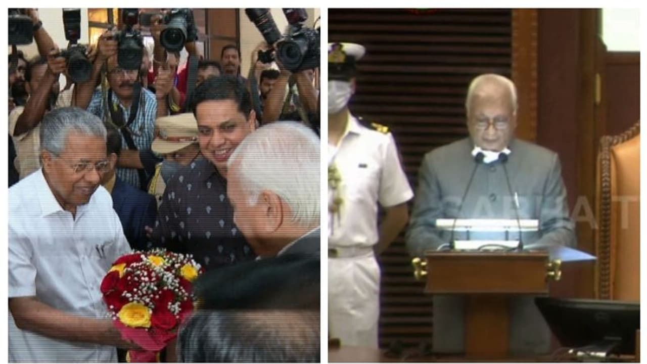 സംസ്ഥാനത്തിന്‍റെ നേട്ടങ്ങള്‍ വിവരിച്ച് ഗവര്‍ണറുടെ നയപ്രഖ്യാപനത്തിന് തുടക്കം, കേന്ദ്രത്തിന് വിമര്‍ശനവും