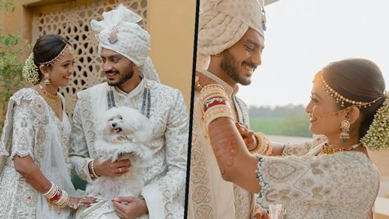 Fans shower love and wishes as cricketer Axar Patel ties the knot with Meha Patel Fans shower love and wishes as cricketer Axar Patel ties the knot with Meha Patel