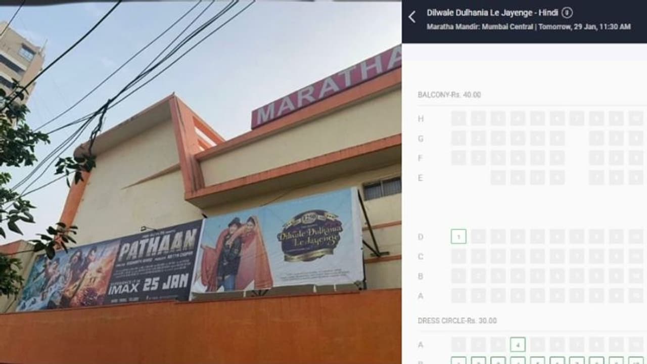 'പഠാന്‍' വന്നെങ്കിലെന്ത്? മറാത്ത മന്ദിറില്‍ 'ഡിഡിഎല്‍ജെ' ഇപ്പോഴും നിറഞ്ഞ സദസ്സില്‍