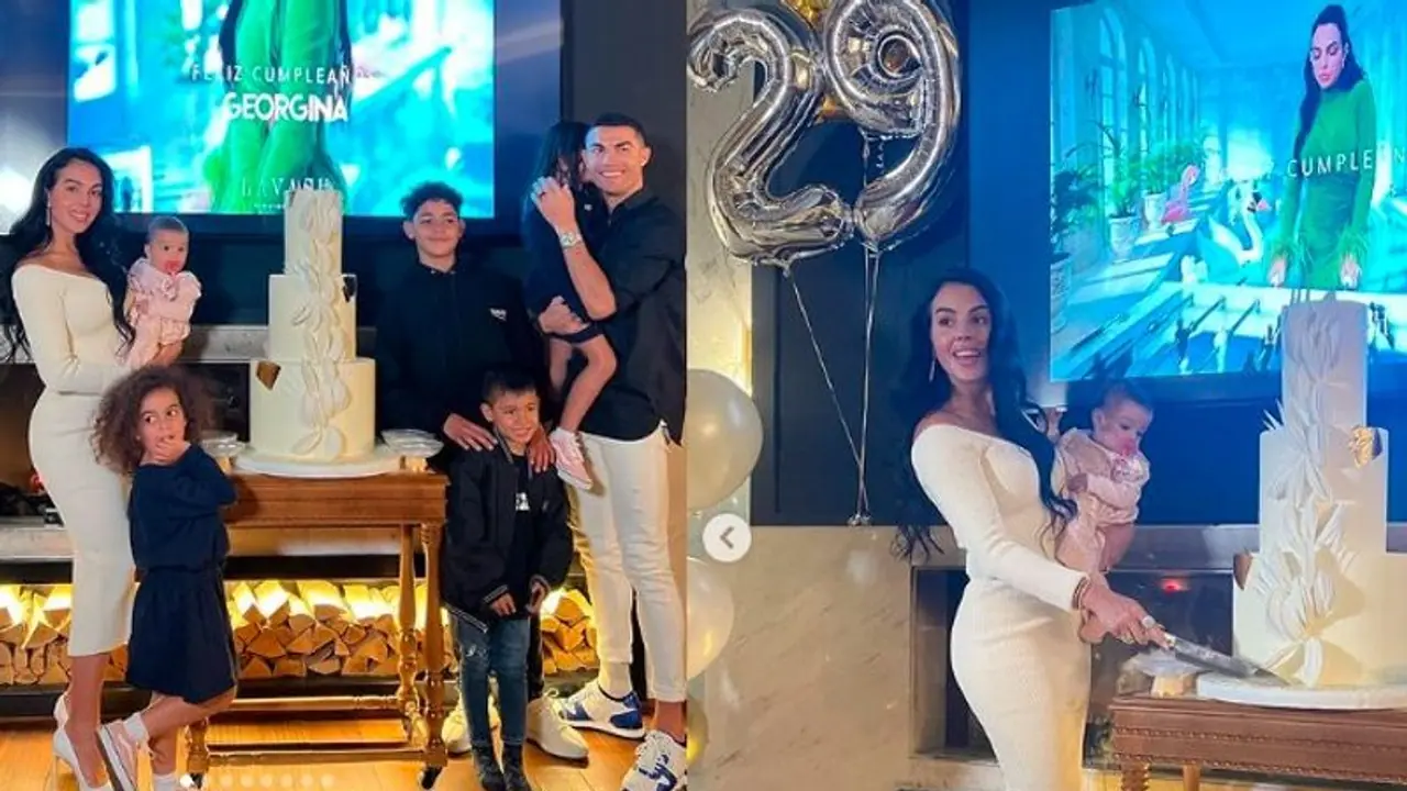Georgina Rodriguez celebrates 29th birthday with Ronaldo, kids in Riyadh; stuns in white body hugging dress
